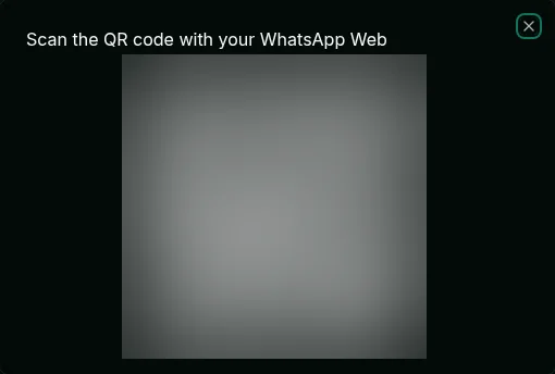 דיאלוג קוד ה־QR של מופע הדגמה, כשקוד ה־QR מטושטש בכוונה