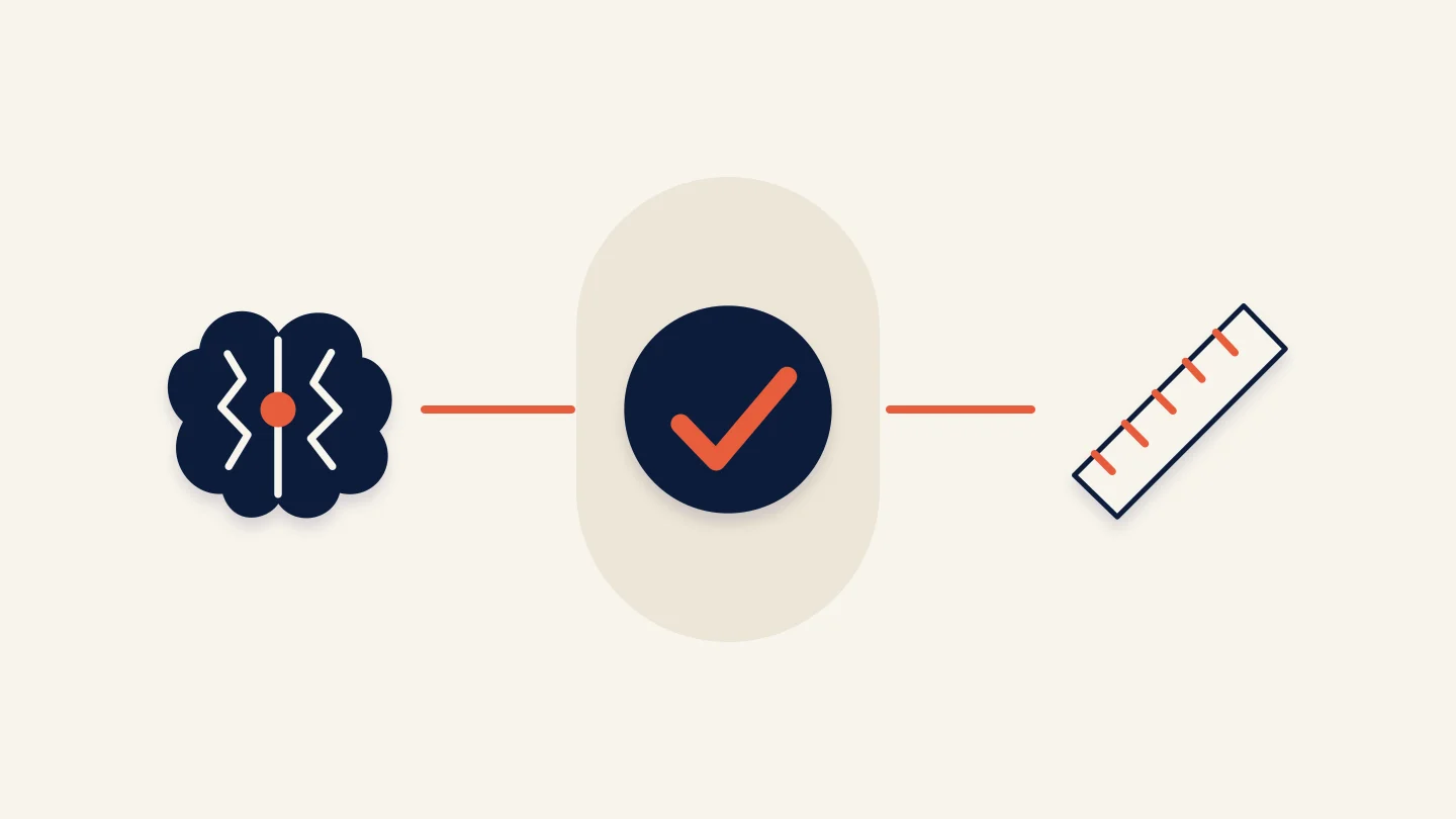 Researchers define the bar for agent performance. Editorial illustration.